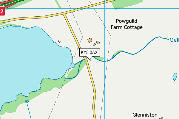 KY5 0AX map - OS VectorMap District (Ordnance Survey)