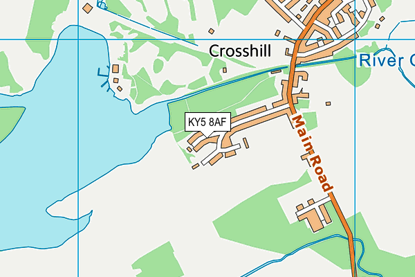 KY5 8AF map - OS VectorMap District (Ordnance Survey)