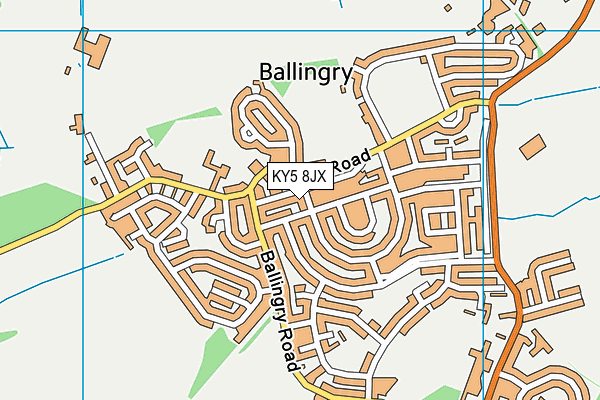 KY5 8JX map - OS VectorMap District (Ordnance Survey)