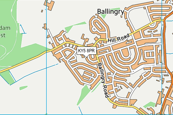 KY5 8PR map - OS VectorMap District (Ordnance Survey)