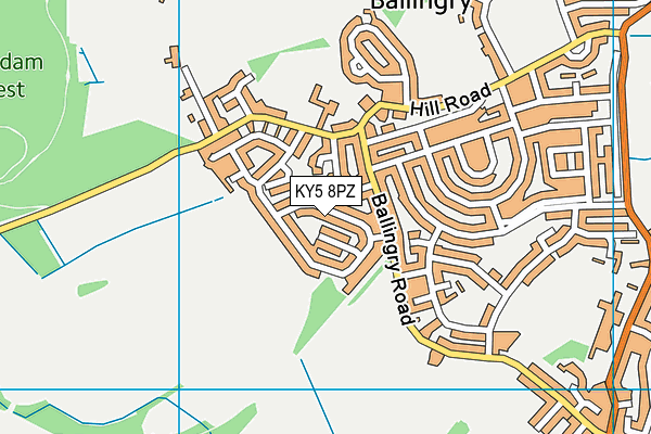 KY5 8PZ map - OS VectorMap District (Ordnance Survey)