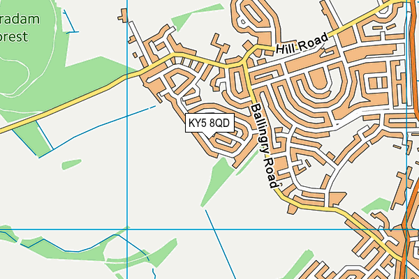 KY5 8QD map - OS VectorMap District (Ordnance Survey)