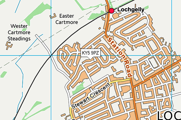 KY5 9PZ map - OS VectorMap District (Ordnance Survey)