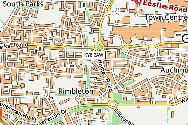 KY6 2AW map - OS VectorMap District (Ordnance Survey)