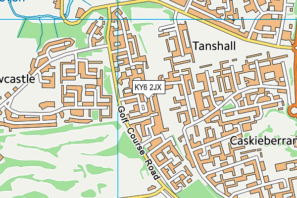 KY6 2JX map - OS VectorMap District (Ordnance Survey)