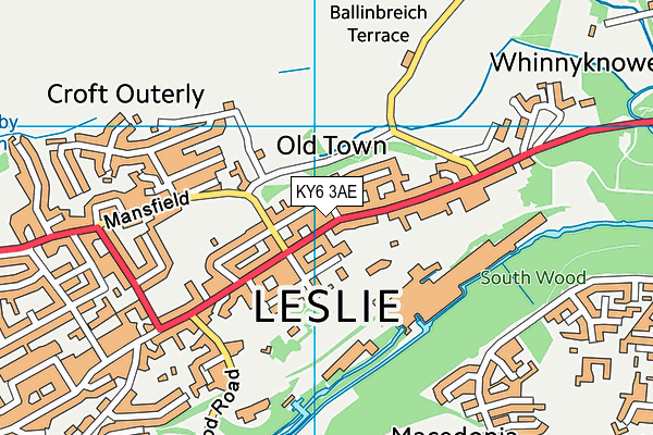 KY6 3AE map - OS VectorMap District (Ordnance Survey)