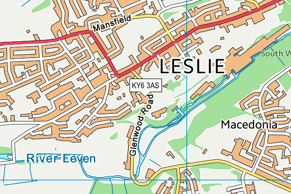 KY6 3AS map - OS VectorMap District (Ordnance Survey)