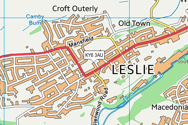 KY6 3AU map - OS VectorMap District (Ordnance Survey)