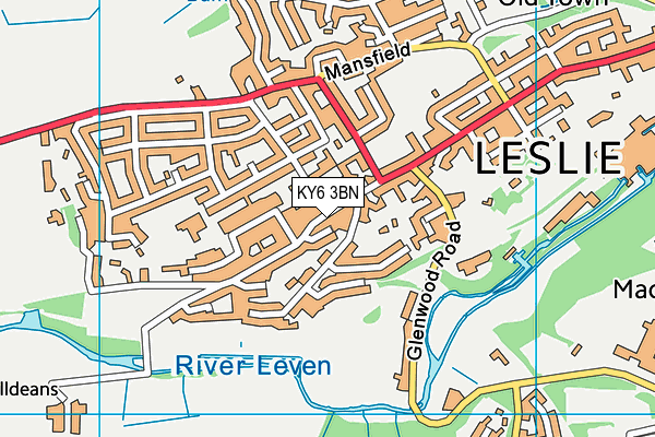 KY6 3BN map - OS VectorMap District (Ordnance Survey)