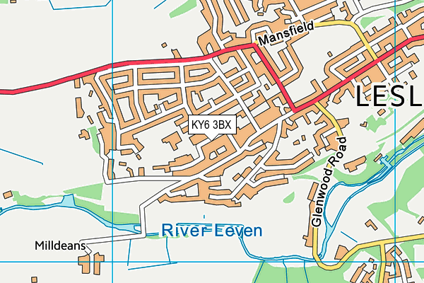 KY6 3BX map - OS VectorMap District (Ordnance Survey)