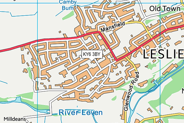 KY6 3BY map - OS VectorMap District (Ordnance Survey)