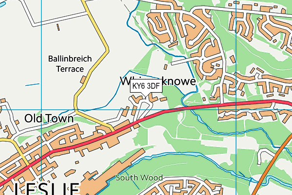 KY6 3DF map - OS VectorMap District (Ordnance Survey)