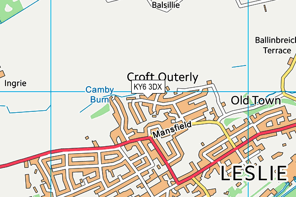 KY6 3DX map - OS VectorMap District (Ordnance Survey)