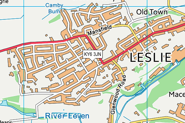 KY6 3JN map - OS VectorMap District (Ordnance Survey)