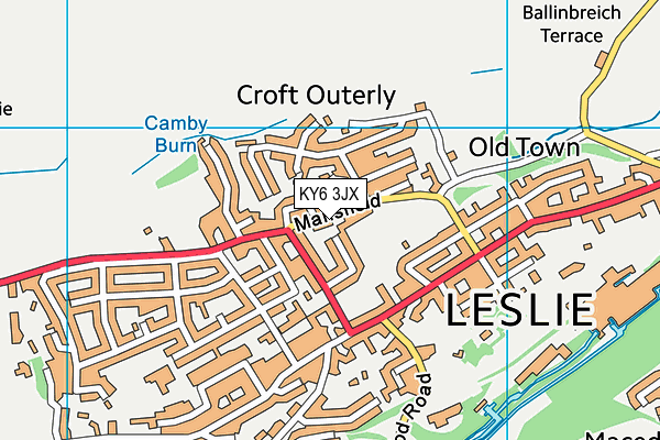 KY6 3JX map - OS VectorMap District (Ordnance Survey)