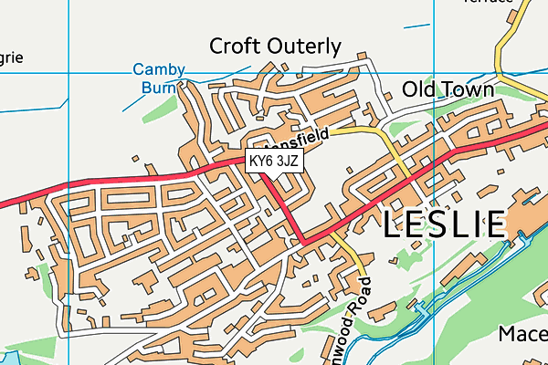 KY6 3JZ map - OS VectorMap District (Ordnance Survey)