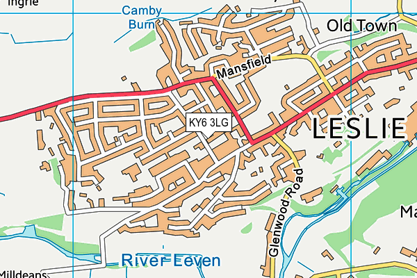 KY6 3LG map - OS VectorMap District (Ordnance Survey)