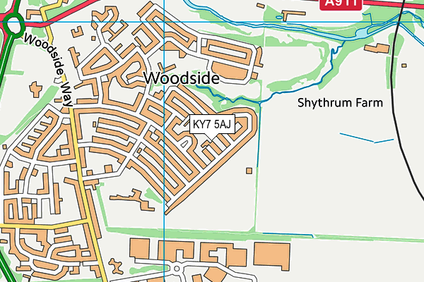 KY7 5AJ map - OS VectorMap District (Ordnance Survey)