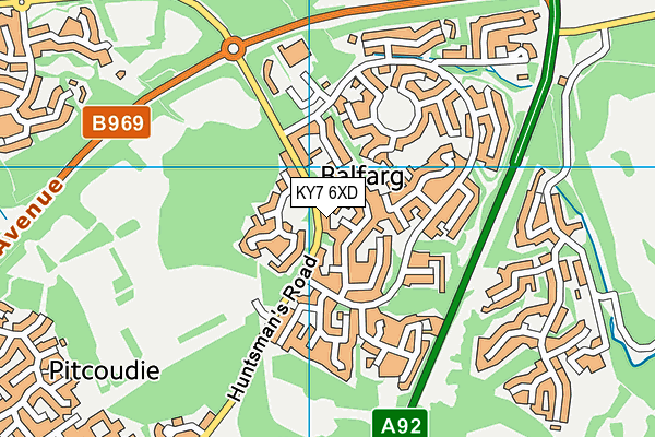 KY7 6XD map - OS VectorMap District (Ordnance Survey)