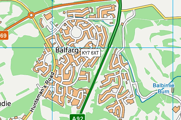 KY7 6XT map - OS VectorMap District (Ordnance Survey)