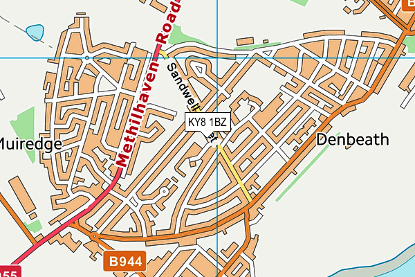 KY8 1BZ map - OS VectorMap District (Ordnance Survey)