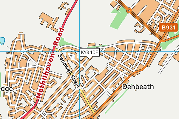 KY8 1DF map - OS VectorMap District (Ordnance Survey)