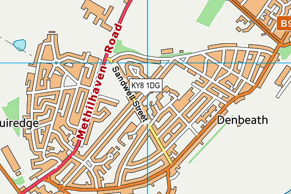 KY8 1DG map - OS VectorMap District (Ordnance Survey)