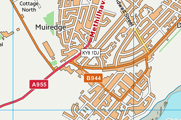 KY8 1DJ map - OS VectorMap District (Ordnance Survey)