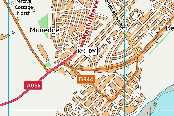 KY8 1DW map - OS VectorMap District (Ordnance Survey)