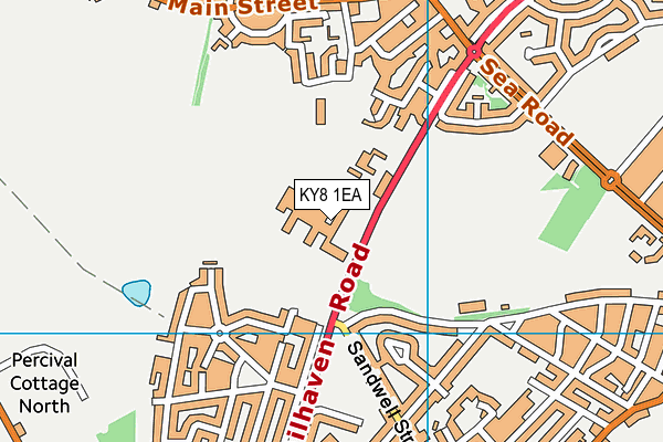 KY8 1EA map - OS VectorMap District (Ordnance Survey)