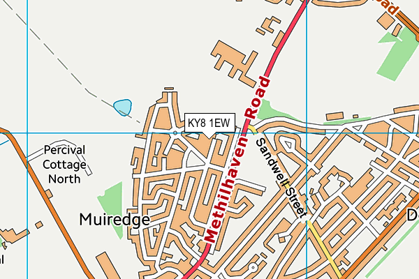 KY8 1EW map - OS VectorMap District (Ordnance Survey)