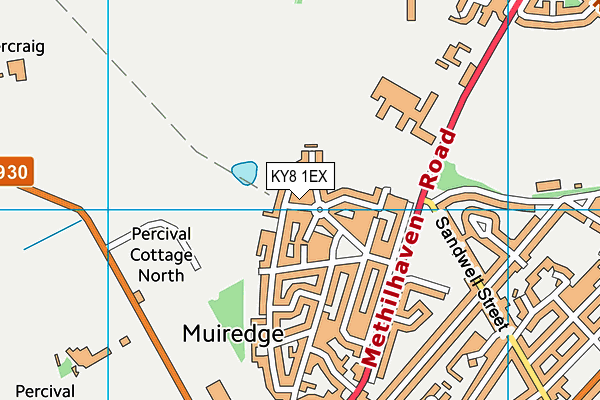 KY8 1EX map - OS VectorMap District (Ordnance Survey)