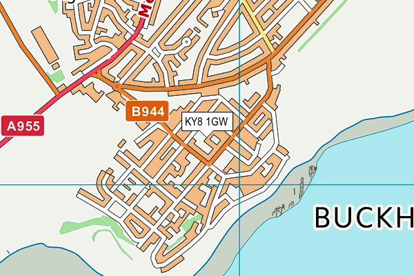 KY8 1GW map - OS VectorMap District (Ordnance Survey)