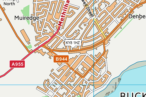 KY8 1HZ map - OS VectorMap District (Ordnance Survey)