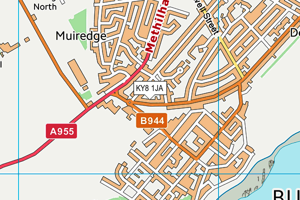 KY8 1JA map - OS VectorMap District (Ordnance Survey)