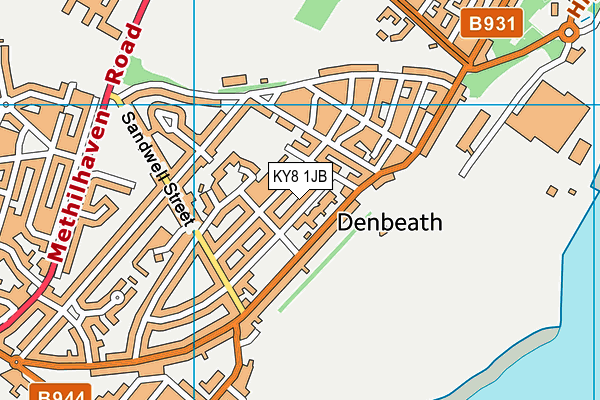 KY8 1JB map - OS VectorMap District (Ordnance Survey)