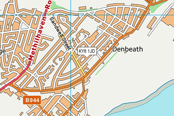 KY8 1JD map - OS VectorMap District (Ordnance Survey)