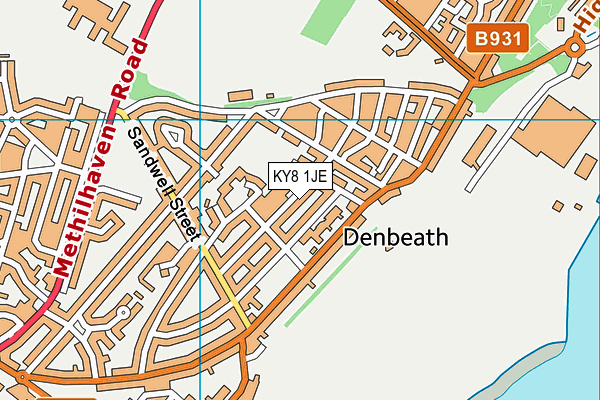 KY8 1JE map - OS VectorMap District (Ordnance Survey)