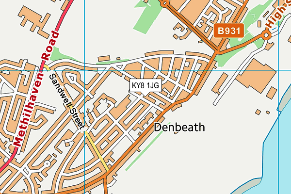 KY8 1JG map - OS VectorMap District (Ordnance Survey)