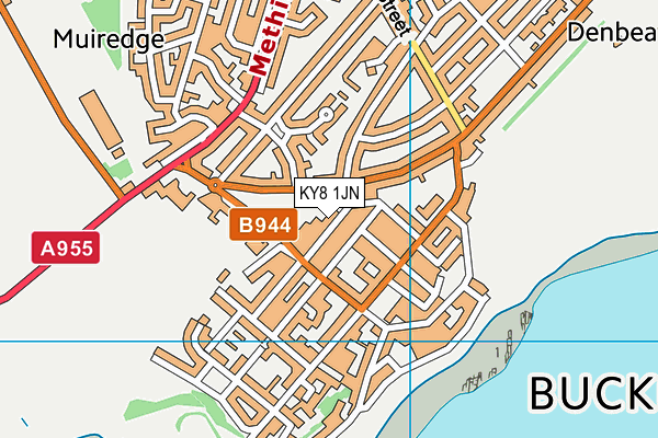 KY8 1JN map - OS VectorMap District (Ordnance Survey)