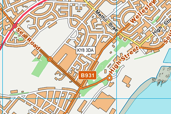 KY8 3DA map - OS VectorMap District (Ordnance Survey)