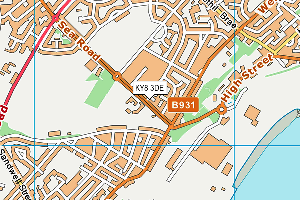 KY8 3DE map - OS VectorMap District (Ordnance Survey)