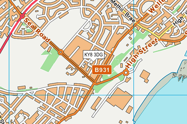 KY8 3DG map - OS VectorMap District (Ordnance Survey)