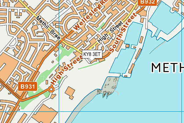 KY8 3ET map - OS VectorMap District (Ordnance Survey)