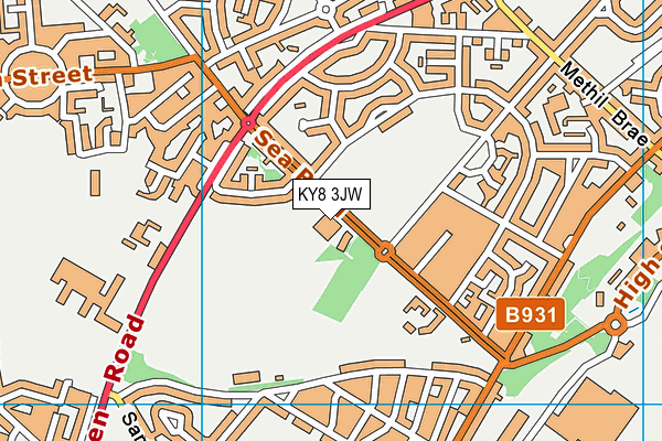 KY8 3JW map - OS VectorMap District (Ordnance Survey)