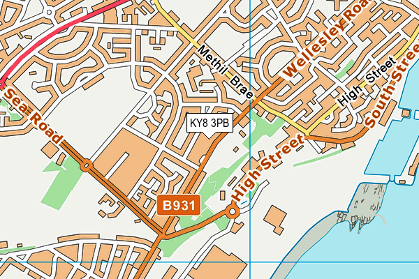 KY8 3PB map - OS VectorMap District (Ordnance Survey)