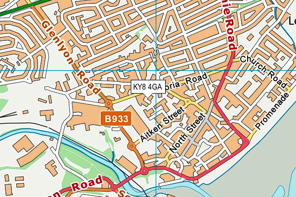 KY8 4GA map - OS VectorMap District (Ordnance Survey)