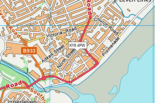 KY8 4PW map - OS VectorMap District (Ordnance Survey)