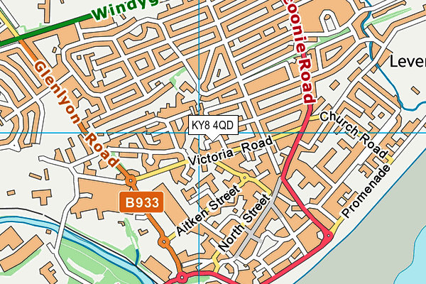 KY8 4QD map - OS VectorMap District (Ordnance Survey)