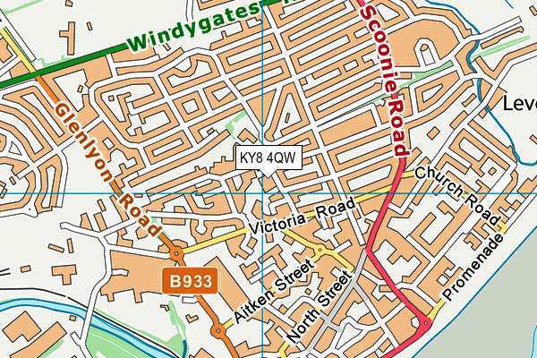 KY8 4QW map - OS VectorMap District (Ordnance Survey)